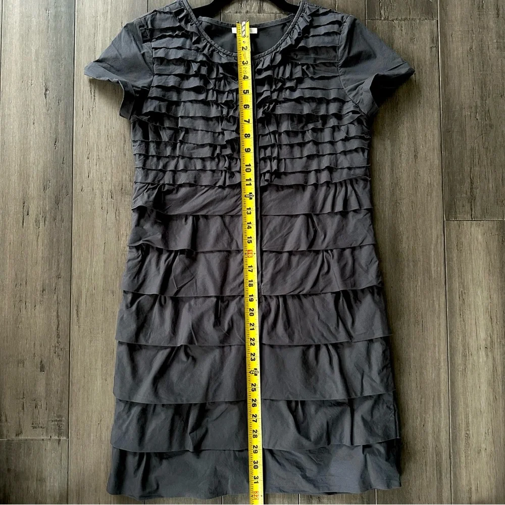 J. Crew Carly Ruffle Tiered Button Front Mini Dress Gray Size 2